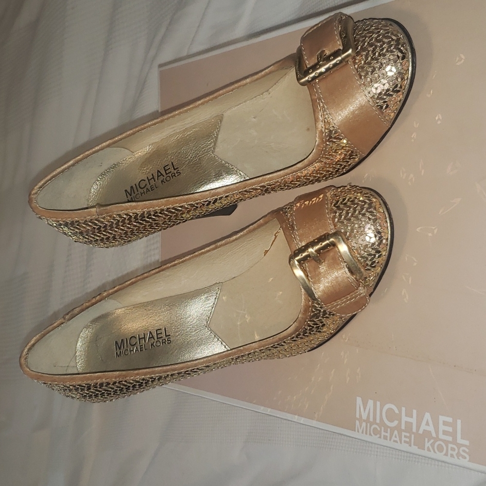 Michael Kors gold sequin Heels - Picture 2 of 4